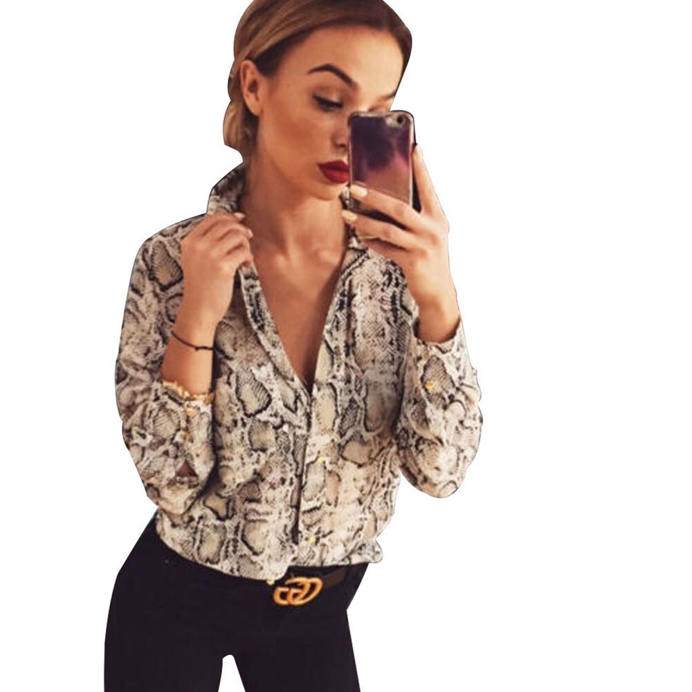 Vintage Snakeskin Print Blouse